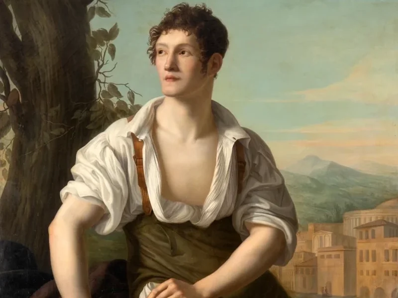 1761-Joseph Marie, the younger Vien - Ritratto del signor Frion che esce dall'acqua e si veste.